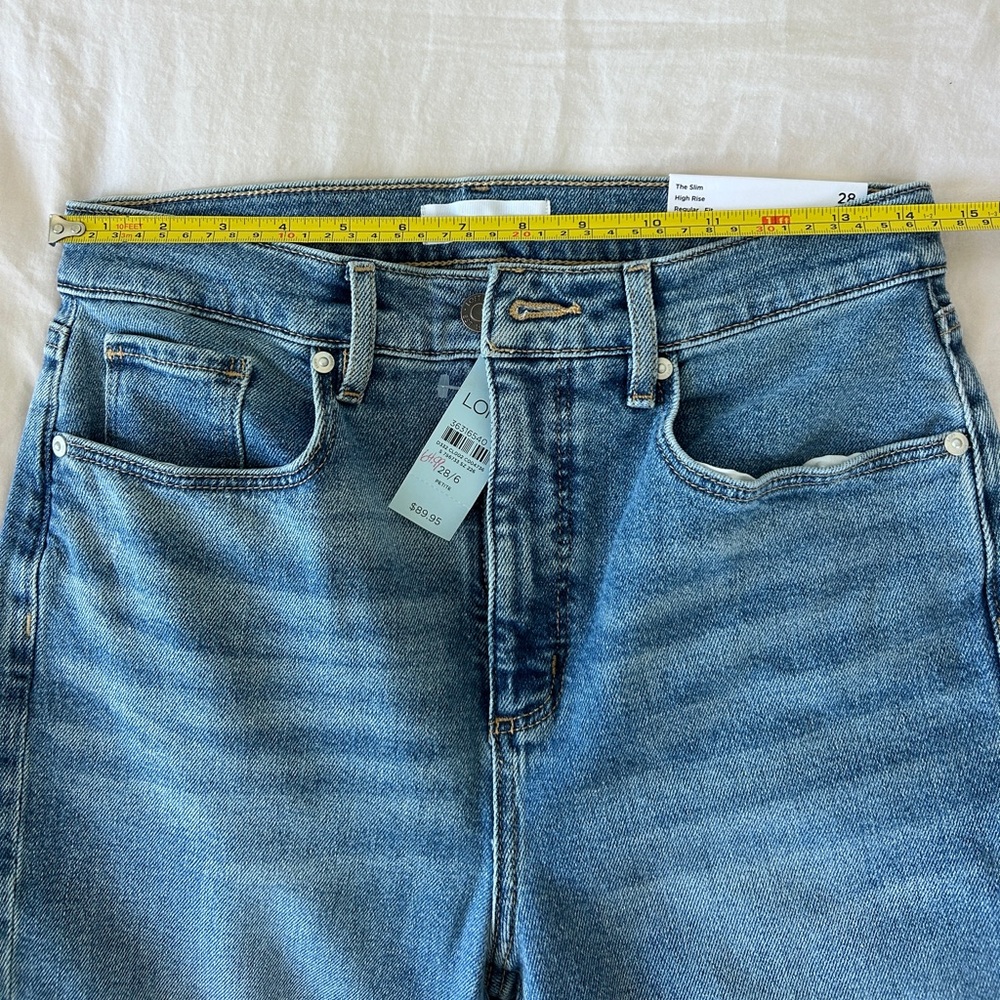 LOFT Classic Slim High Rise Blue Denim Jeans - Picture 4 of 7